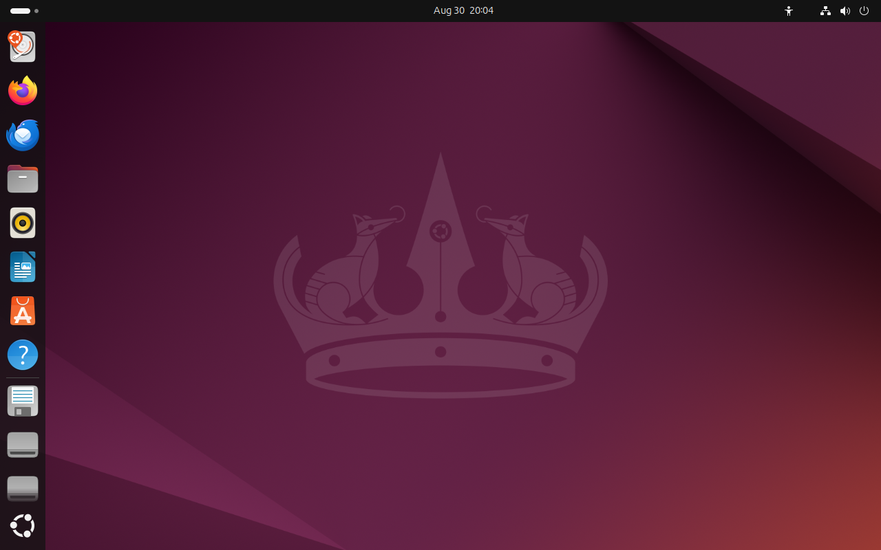 Stock Ubuntu 24.04 desktop, before Second Wind